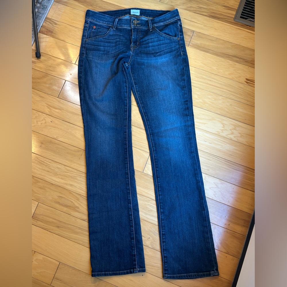 Hudson Mid-Rise Beth Baby Boot Women's Dark Blue Jeans with Back Flap Pockets - Picture 9 of 17